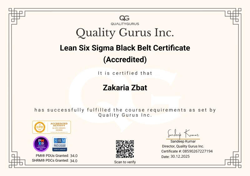 Lean Six Sigma Black Belt Certificate Lean Six Sigma Black Belt Certificate