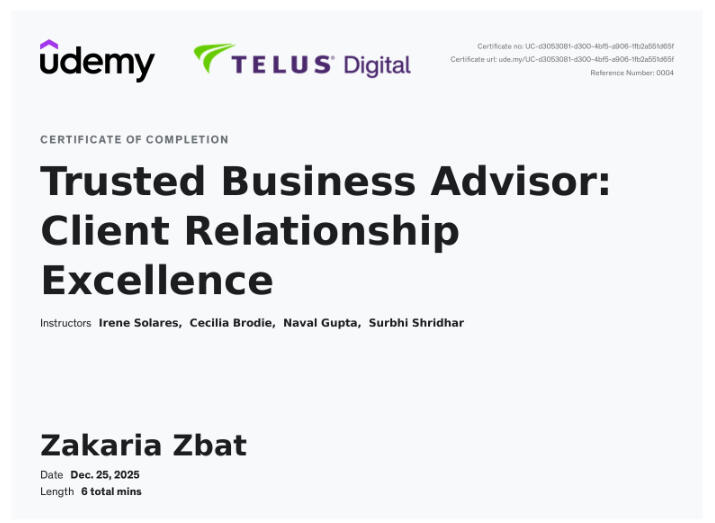 Trusted Business Advisor Client Relationship Excellence Trusted Business Advisor Client Relationship Excellence